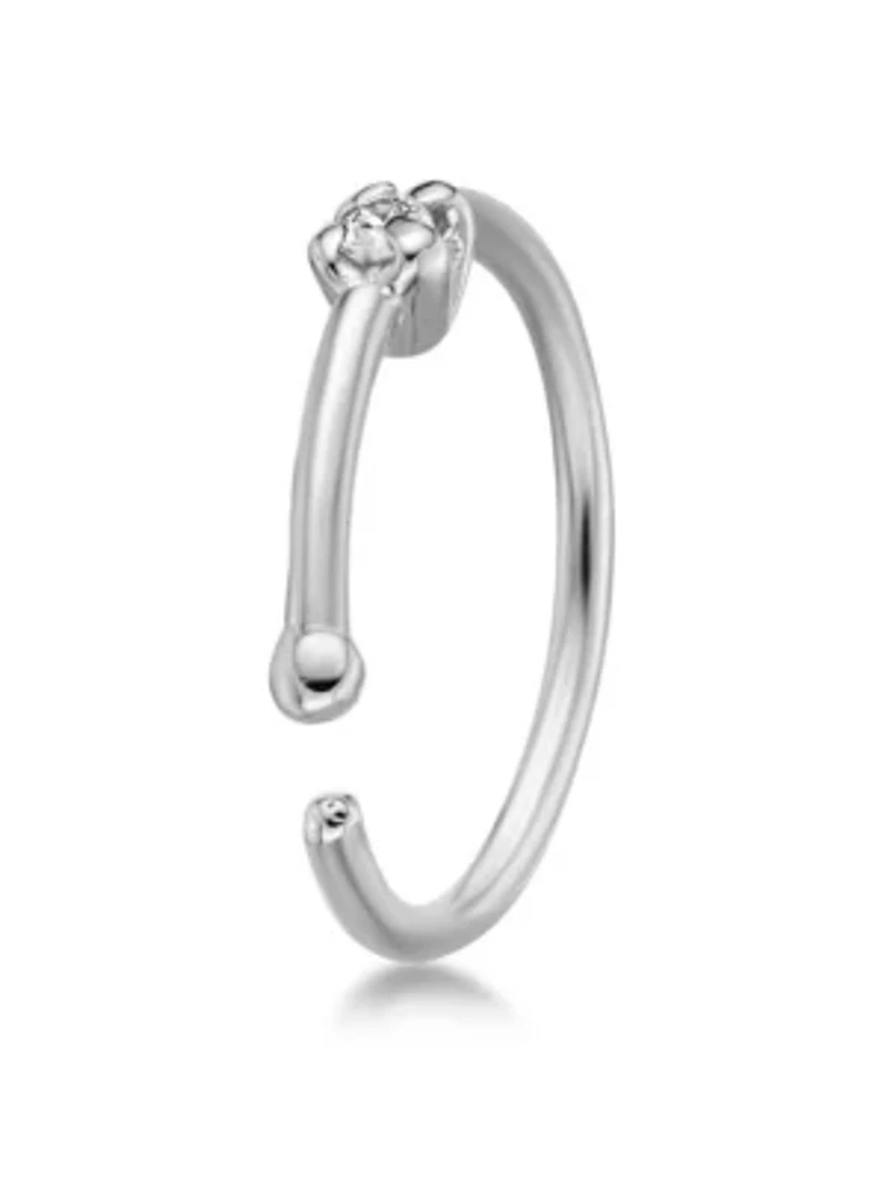 Lila Moon Diamond Accent Hoop Nose Ring in 14k Gold