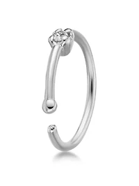 Lila Moon Diamond Accent Hoop Nose Ring in 14k Gold