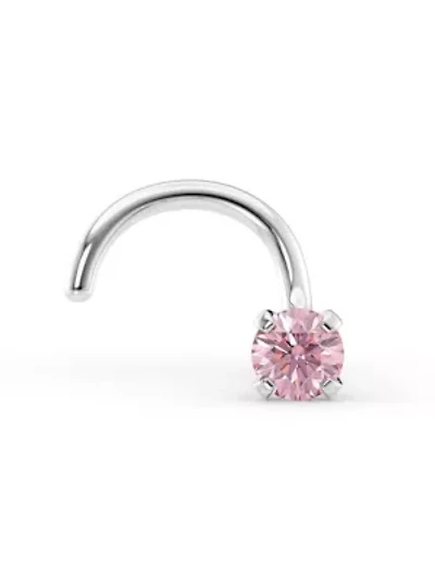Lila Moon Crystal Curved Nose Stud in 14K Gold