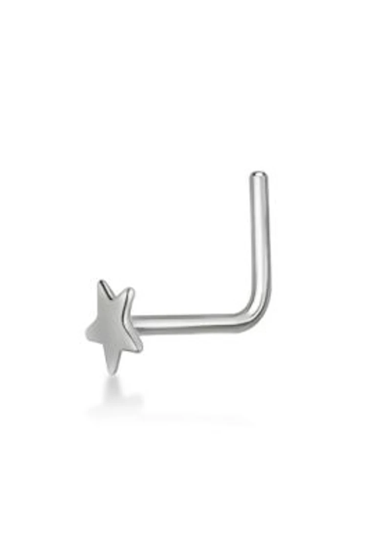 Lila Moon Star L-Shaped Nose Stud 14K Gold