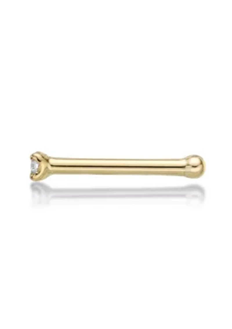 Lila Moon Diamond Accent Nose Stud in 14K Gold
