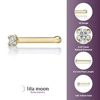 Lila Moon Diamond Accent Nose Stud in 14K Gold
