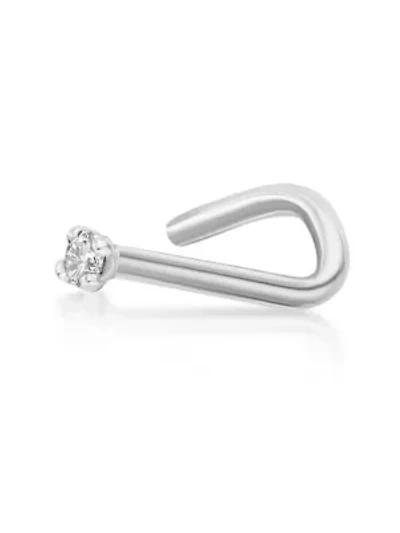 Lila Moon Diamond Accent Curved Nose Stud in 14K Gold