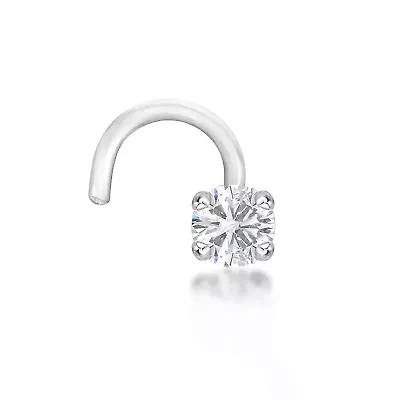 Lila Moon Diamond Accent Curved Nose Stud in 14K Gold