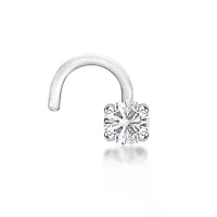 Lila Moon Diamond Accent Curved Nose Stud in 14K Gold