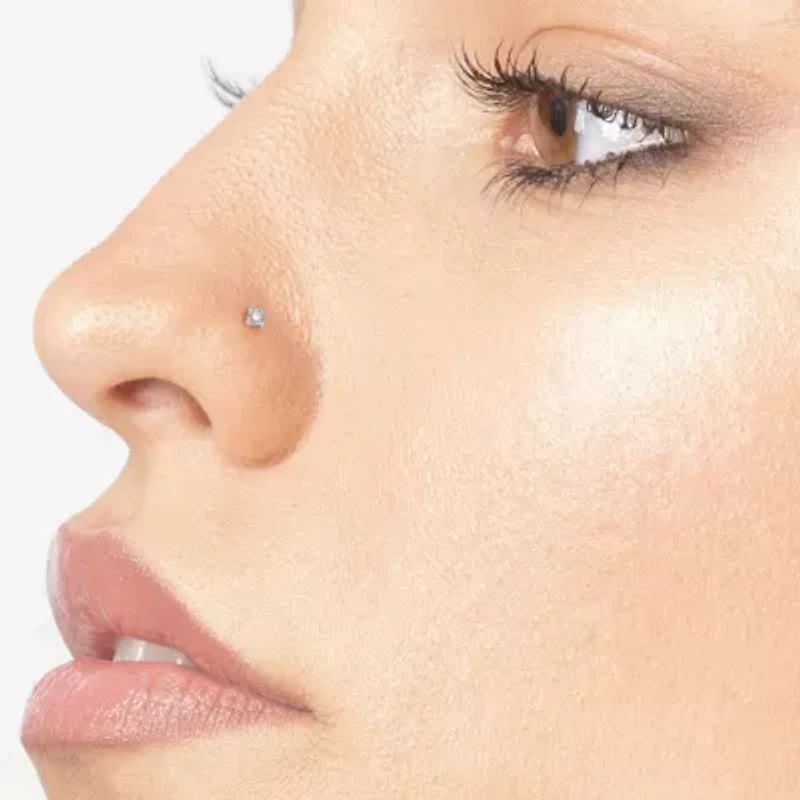 Lila Moon Diamond Accent 90 Degree Nose Stud in 14K Gold