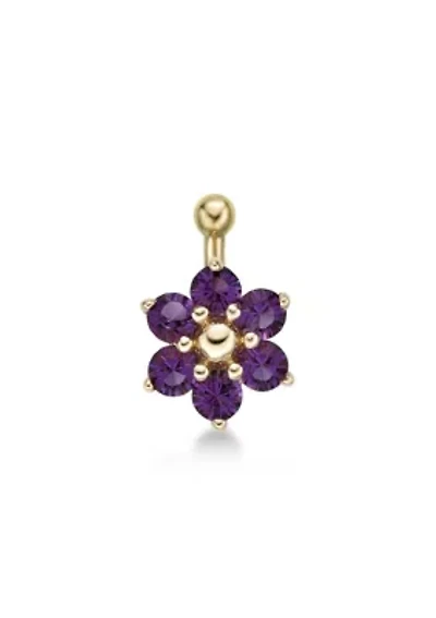Lila Moon Crystal Accent Flower Nose Ring 14K Gold
