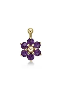 Lila Moon Crystal Accent Flower Nose Ring 14K Gold