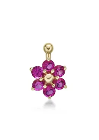 Lila Moon Crystal Accent Flower Nose Ring 14K Gold