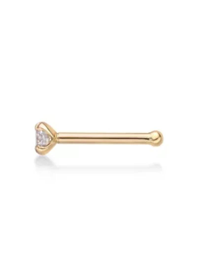 Lila Moon Diamond Accent Nose Stud in 14K Gold