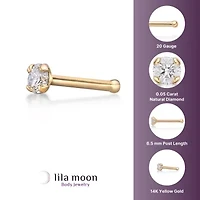 Lila Moon Diamond Accent Nose Stud in 14K Gold