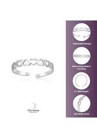 Lila Moon Open Hearts Adjustable Toe Ring 10K Gold