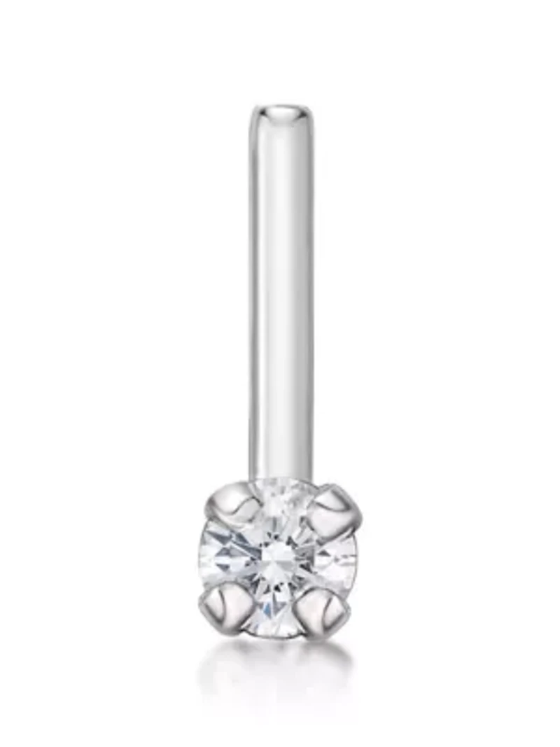 Lila Moon Diamond Accent 90 Degree Nose Stud in 14K Gold