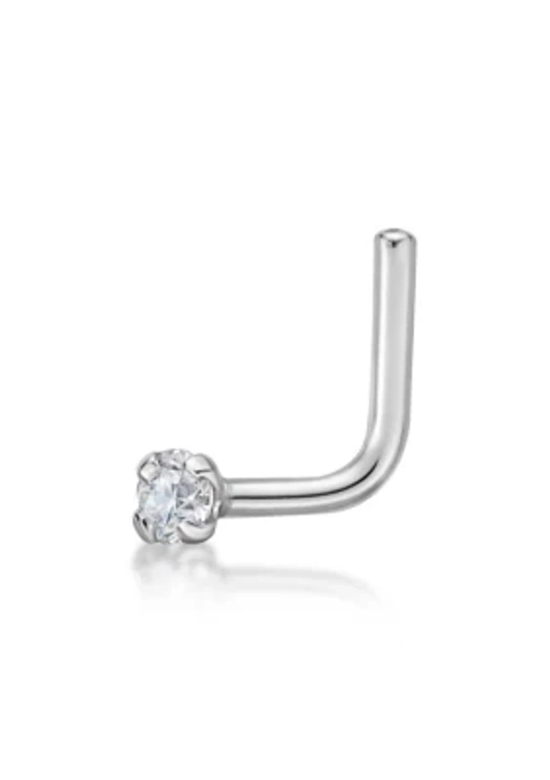Lila Moon Diamond Accent 90 Degree Nose Stud in 14K Gold