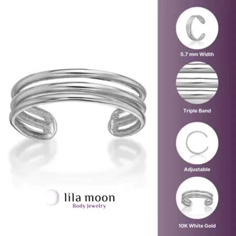 Lila Moon Triple Band Adjustable Toe Ring 10K Gold