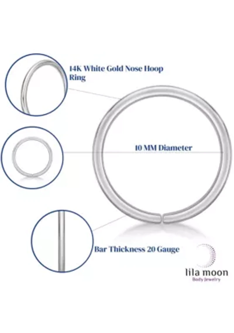 Lila Moon Hoop Nose Ring 14K Gold