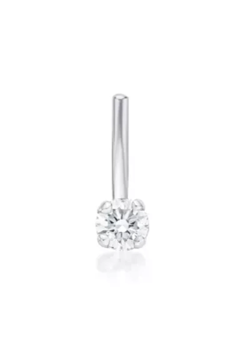 Lila Moon Diamond Accent L-Shape Nose Stud in 14K Gold