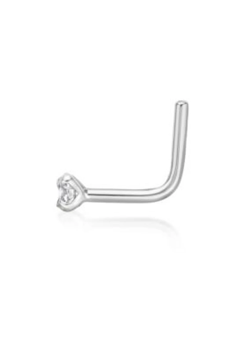 Lila Moon Diamond Accent L-Shape Nose Stud in 14K Gold