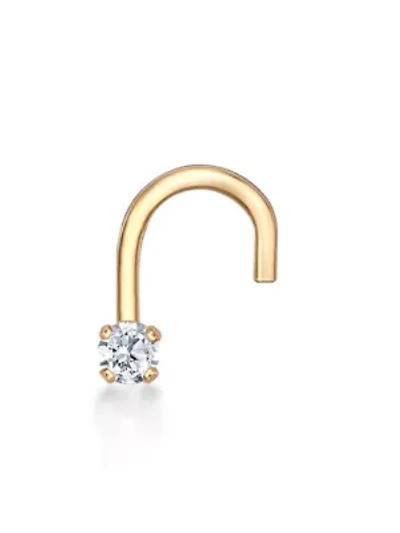 Lila Moon 1.7 mm Diamond Accent Curved Nose Stud in 14K Gold