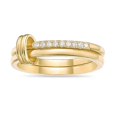 Lab Created Gemminded 7/8 ct. t.w. Lab-Grown Diamond Ring 18k Gold Over Silver