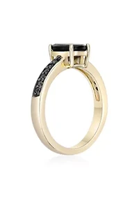 1 1/3 ct. t.w. Black Onyx and 1/5 Spinel Ring 2 Micron Gold Plated Sterling Silver