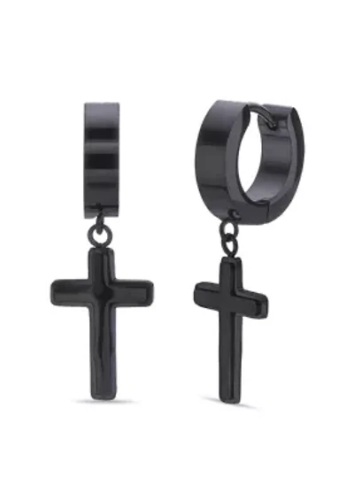Cross Earrings Ion Plated Stainless Steel