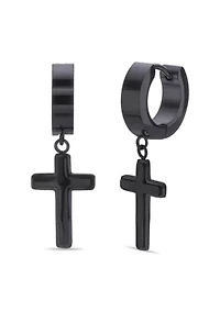 Cross Earrings Ion Plated Stainless Steel
