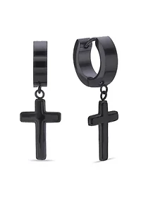 Cross Earrings Ion Plated Stainless Steel