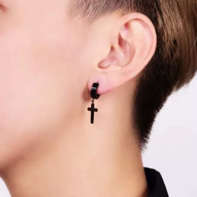 Cross Earrings Ion Plated Stainless Steel