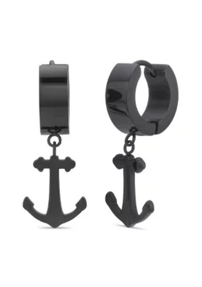 Anchor Earrings Ion Plated Stainless Steel