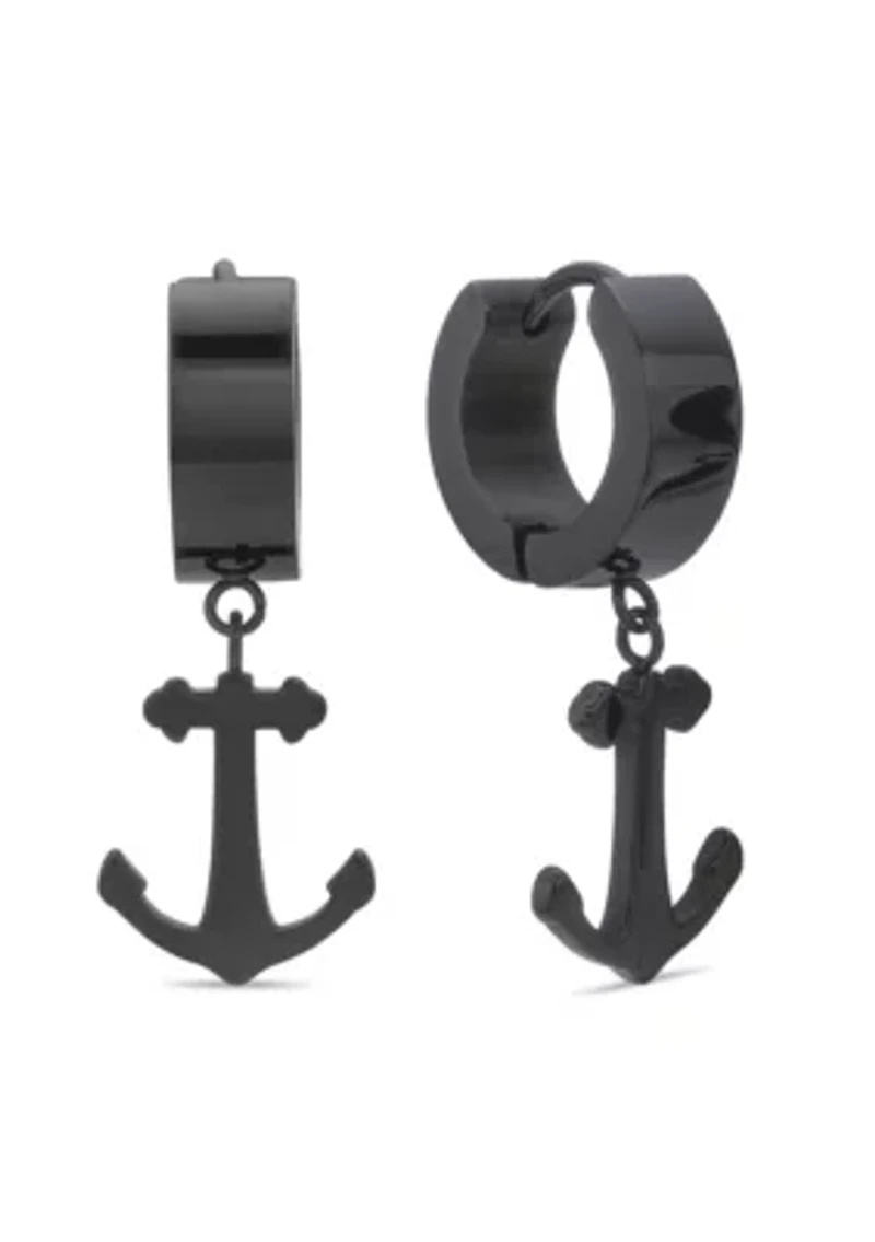 Anchor Earrings Ion Plated Stainless Steel