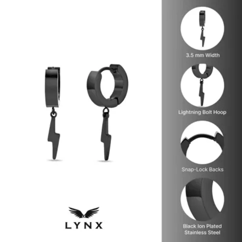 Bolt Hoop Earrings Ion Plated Stainless Steel
