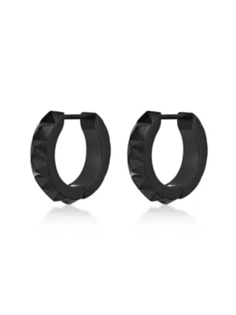 Spike Hoop Earrings Ion Plated Stainless Steel