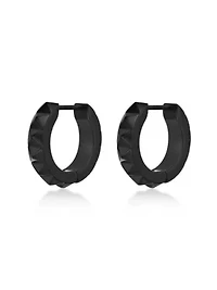 Spike Hoop Earrings Ion Plated Stainless Steel