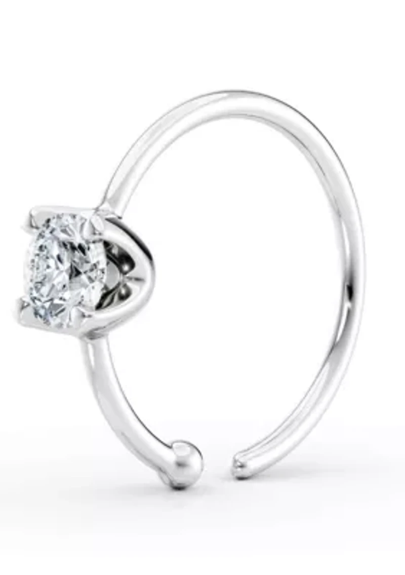 Lab Created Lila Moon Lab-Grown Diamond Accent Hoop Nose Ring in 14K Gold