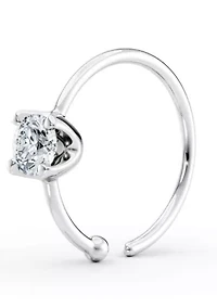 Lab Created Lila Moon Lab-Grown Diamond Accent Hoop Nose Ring in 14K Gold