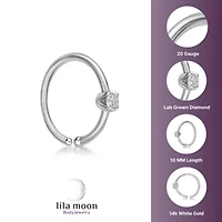Lab Created Lila Moon Lab-Grown Diamond Accent Hoop Nose Ring in 14K Gold
