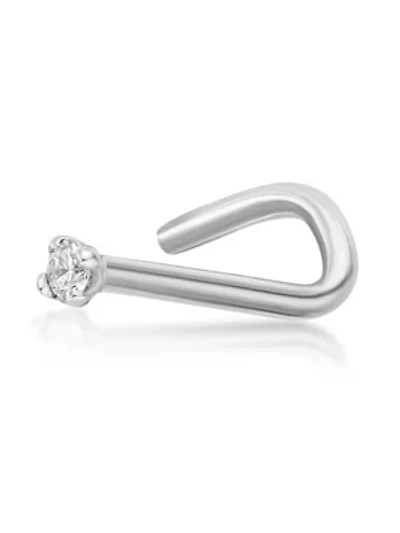 Lab Created Lila Moon Lab-Grown Diamond Accent Curved Nose Stud in 14K Gold