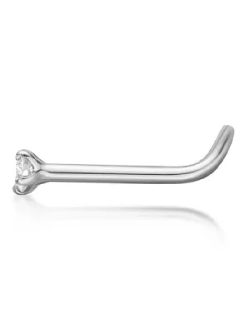 Lab Created Lila Moon Lab-Grown Diamond Accent Curved Nose Stud in 14K Gold