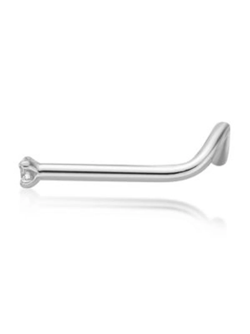 Lab Created Lila Moon Lab-Grown Diamond Accent Curved Nose Stud in 14K Gold