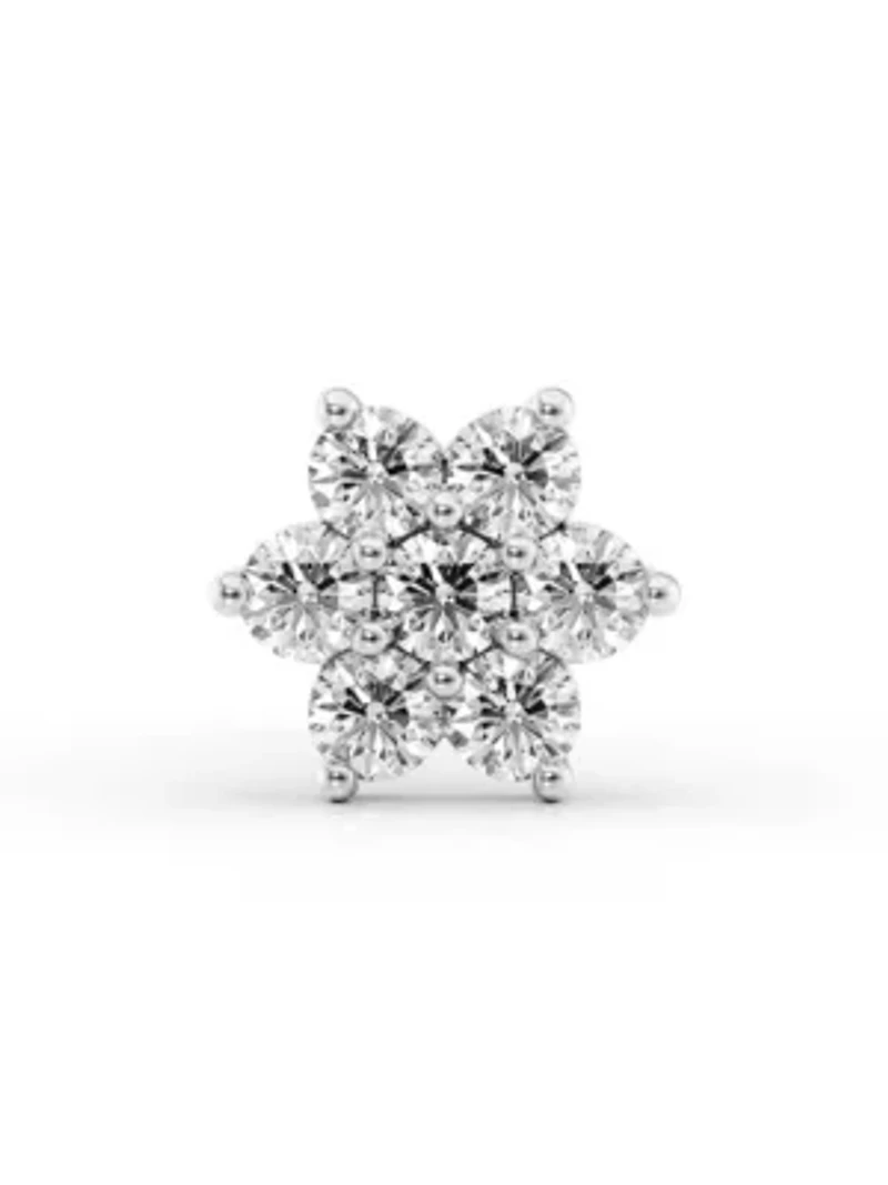 Lab Created Lila Moon Lab-Grown Diamond Accent Flower Nose Stud in  14k Gold