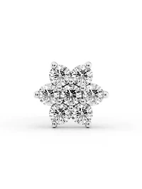 Lab Created Lila Moon Lab-Grown Diamond Accent Flower Nose Stud in  14k Gold