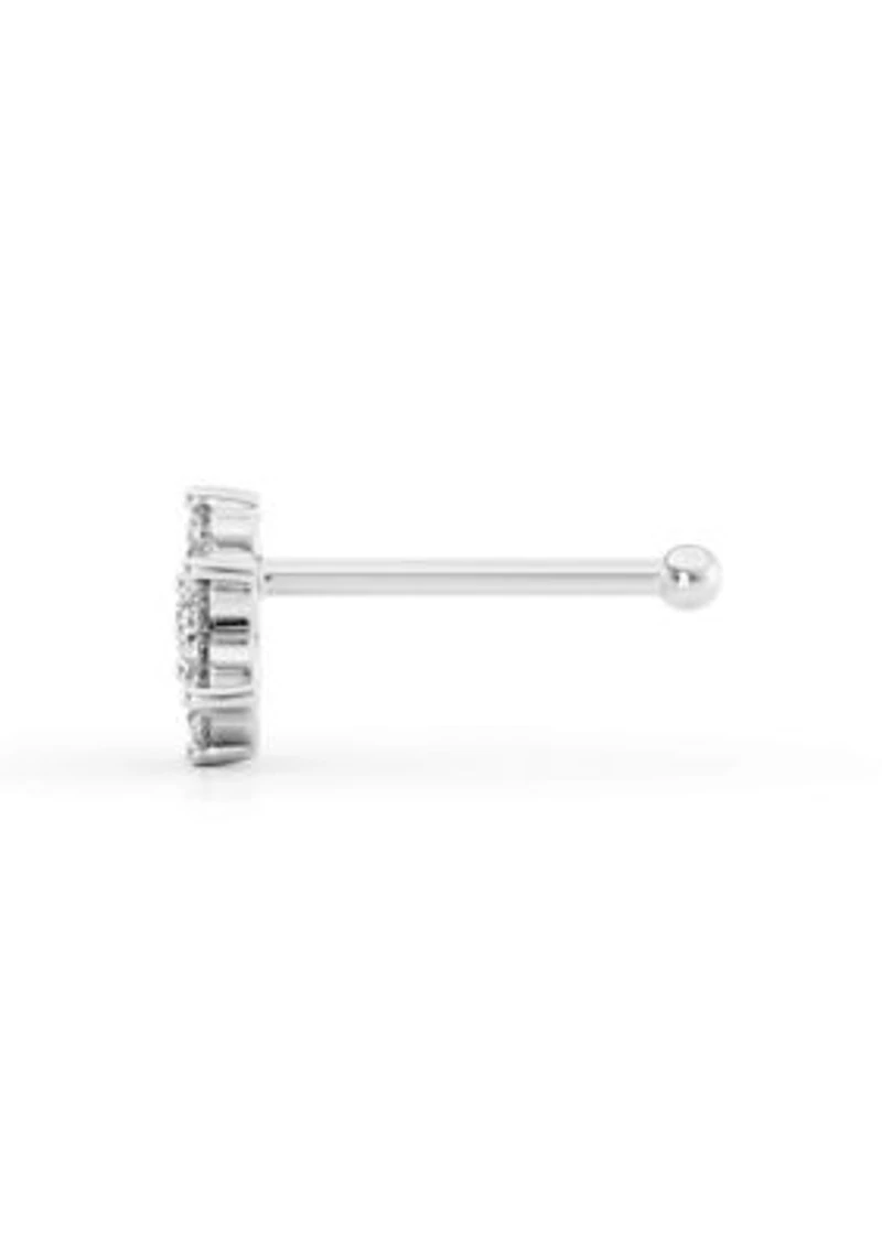 Lab Created Lila Moon Lab-Grown Diamond Accent Flower Nose Stud in  14k Gold