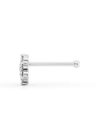Lab Created Lila Moon Lab-Grown Diamond Accent Flower Nose Stud in  14k Gold