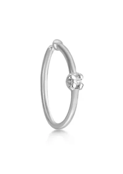 Lab Created Lila Moon Lab-Grown Diamond Accent Hoop Nose Ring in 14K Gold