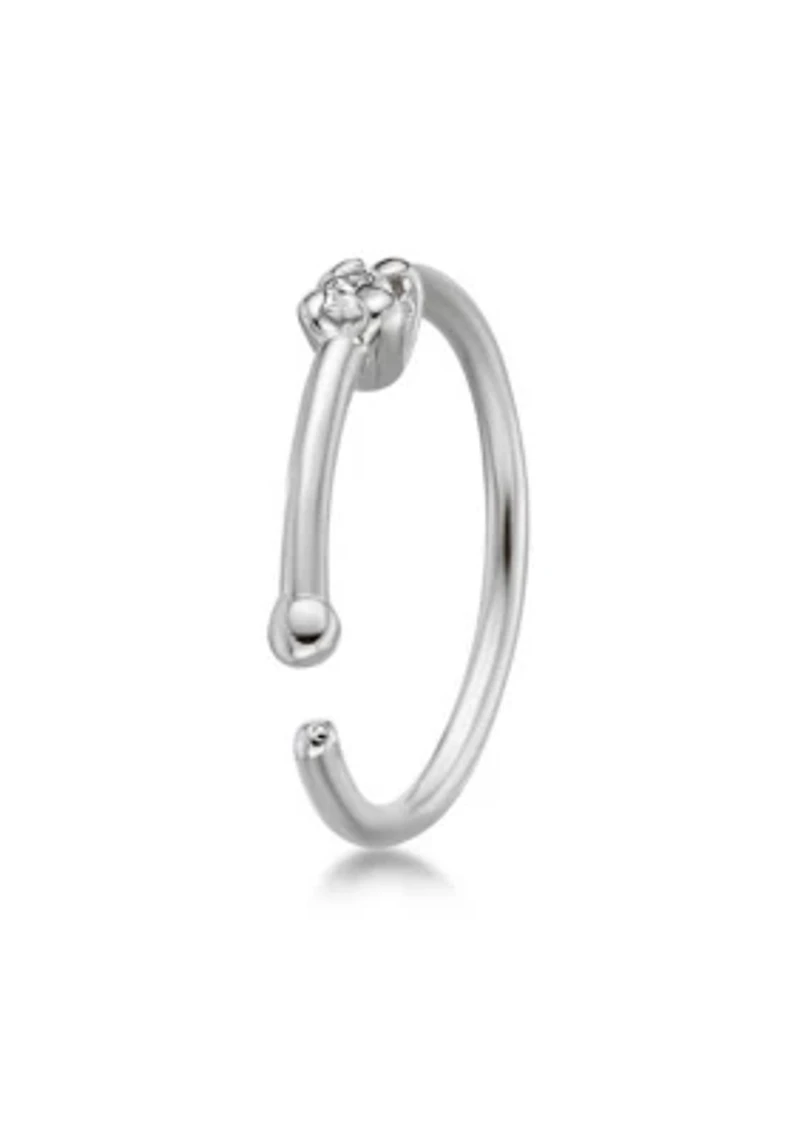 Lab Created Lila Moon Lab-Grown Diamond Accent Hoop Nose Ring in 14K Gold