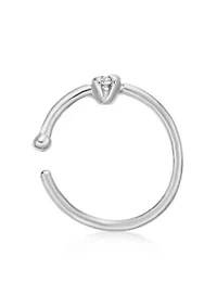Lab Created Lila Moon Lab-Grown Diamond Accent Hoop Nose Ring in 14K Gold