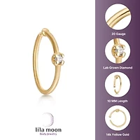 Lab Created Lila Moon Lab-Grown Diamond Accent Hoop Nose Ring in 14K Gold