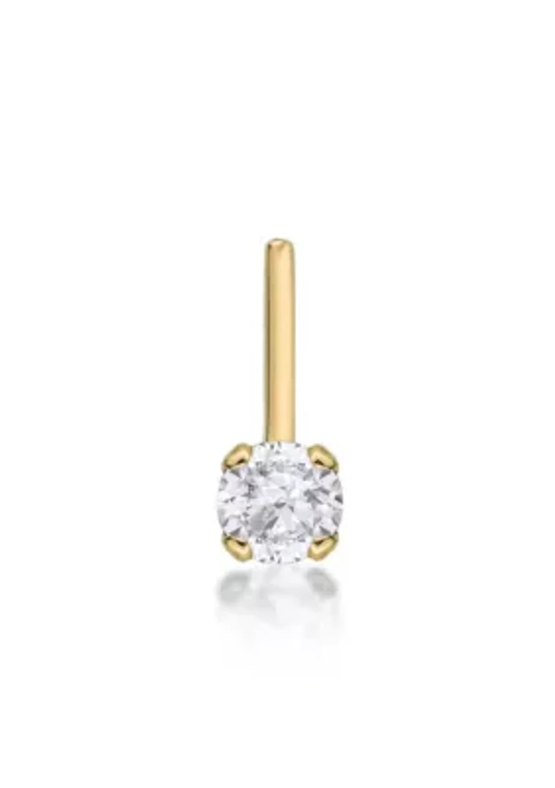 Lab Created Lila Moon Lab-Grown Diamond Accent 90 Degree Nose Stud in 14K Gold