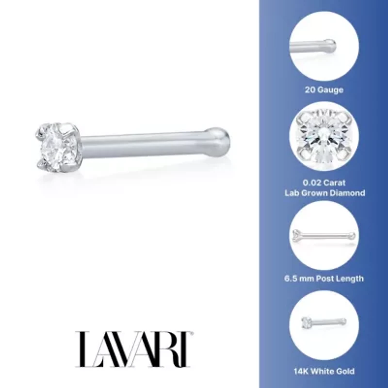 Lab Created Lila Moon Lab-Grown Diamond Accent Nose Stud in 14K Gold